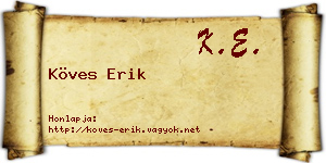 Köves Erik névjegykártya
