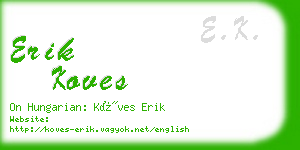 erik koves business card